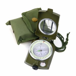 Sportneer Military Lensatic Sighting Compass with Carrying Bag, Waterproof and Shakeproof, Army Green