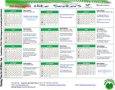 Hikeseekers 2022 Calendar